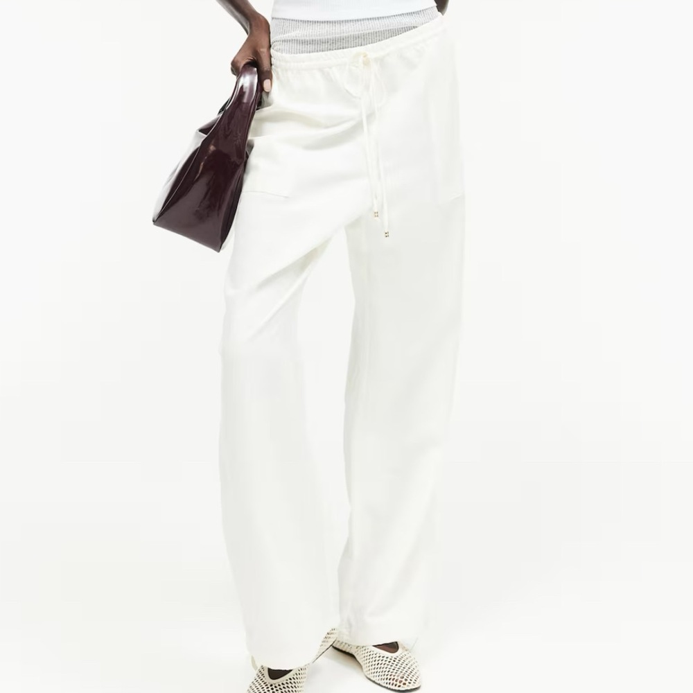 Linen Drawstring Pants - Picture 2 of 3